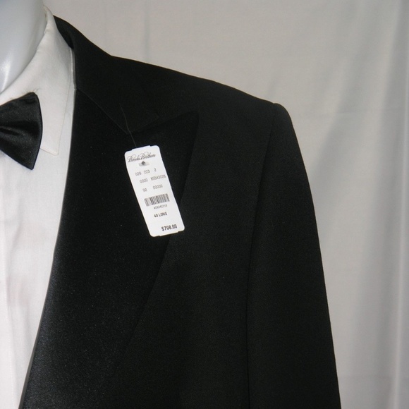 Kinloch Anderson Peak Lapel Solid Black Tuxedo Coatee 40L NWT